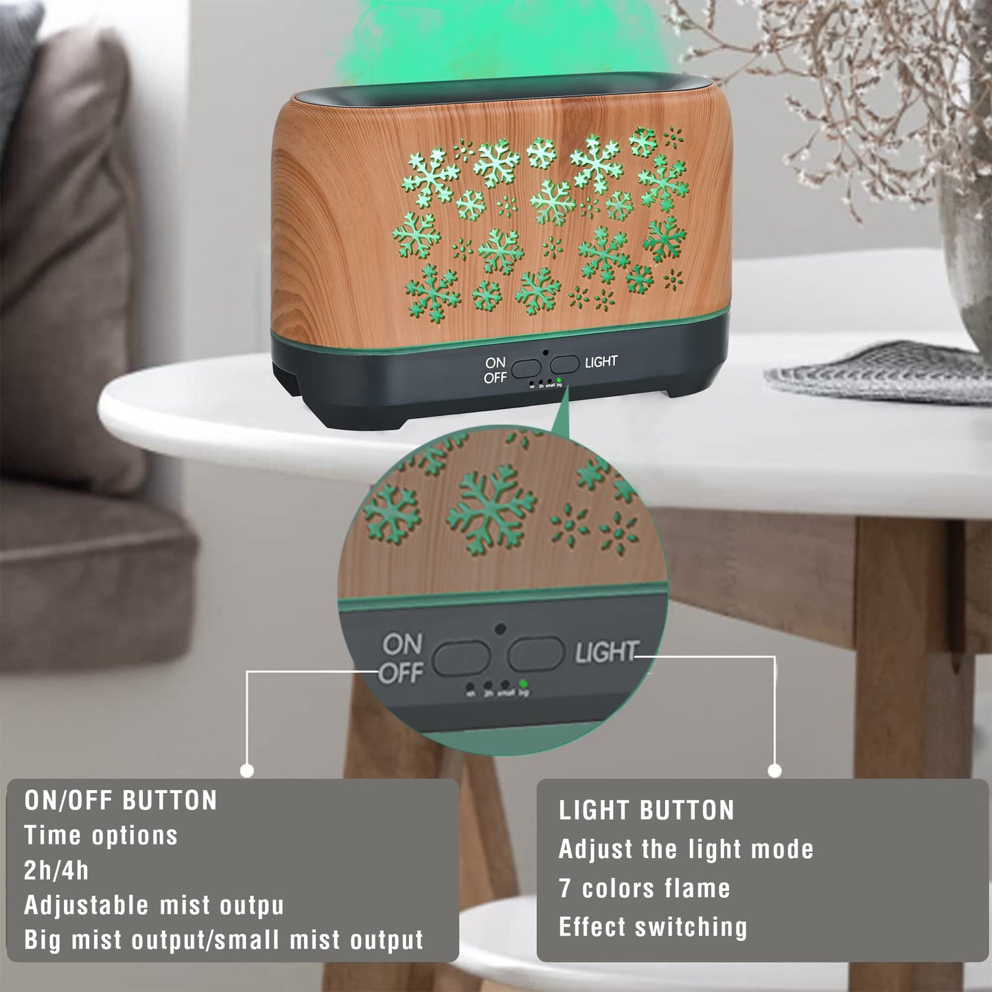 Christmas snowflake humidifier with colorful LED lights. Best Christmas Find