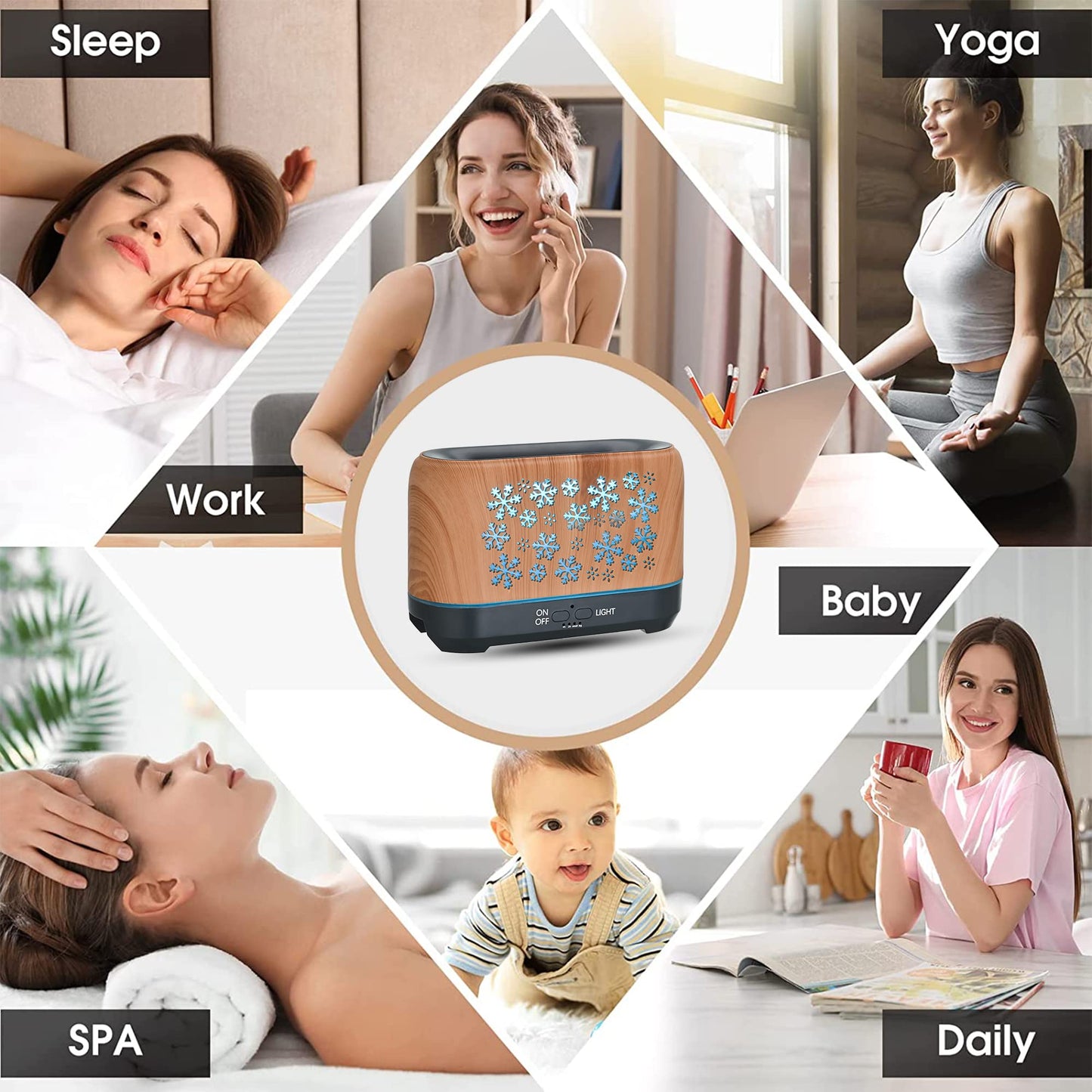 Christmas snowflake humidifier with colorful LED lights. Best Christmas Find